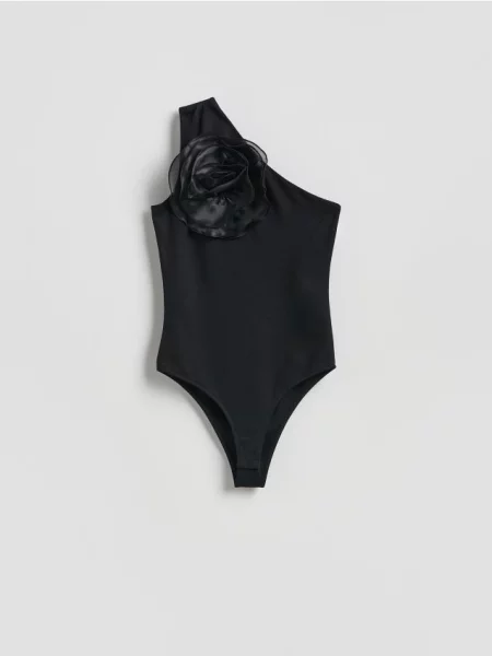 Reserved Топ з трояндою чорний