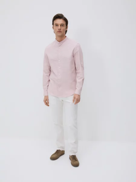 Reserved Сорочка slim fit із високим вмістом пильно-рожевий рожева