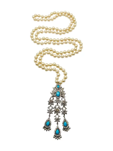 Colier Jennifer Gibson Jewellery cu perle argintiu