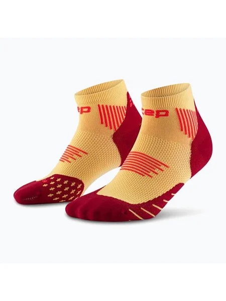 CEP Șosete de compresie pentru femei Run Low Cut marigold/burgundy bordo