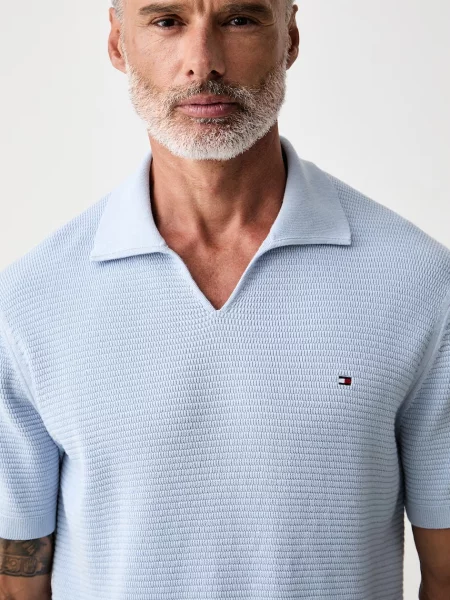 Tommy Hilfiger тениска с яка мъжка от синьо