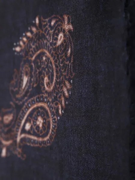 Fular Dell'oglio cu imagine cu model paisley albastru