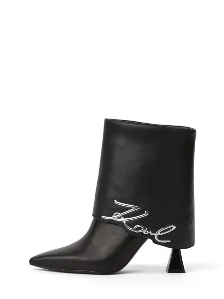 Karl Lagerfeld Nízké kozačky Debut II / stříbrná černá