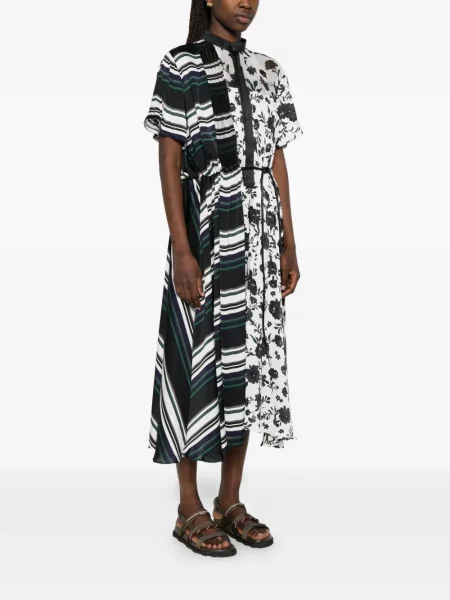 Rochie midi Sacai cu model floral cu imagine alb