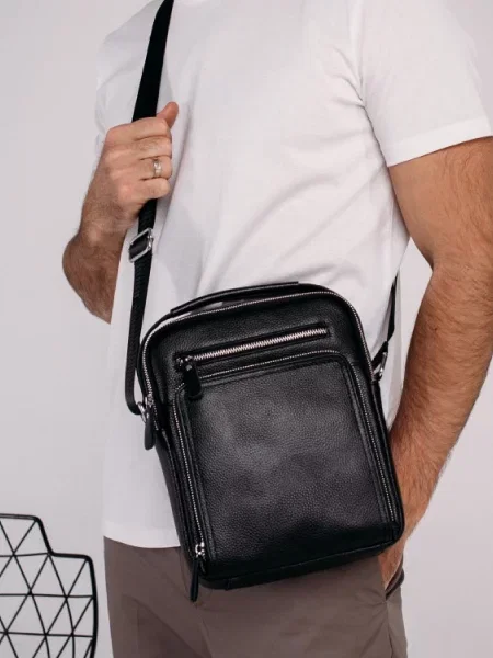 RoyalBag Мессенджер Шкіра чорний