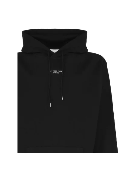 Bluza z kapturem Drole De Monsieur z kapturem klasyczna z nadrukiem czarna