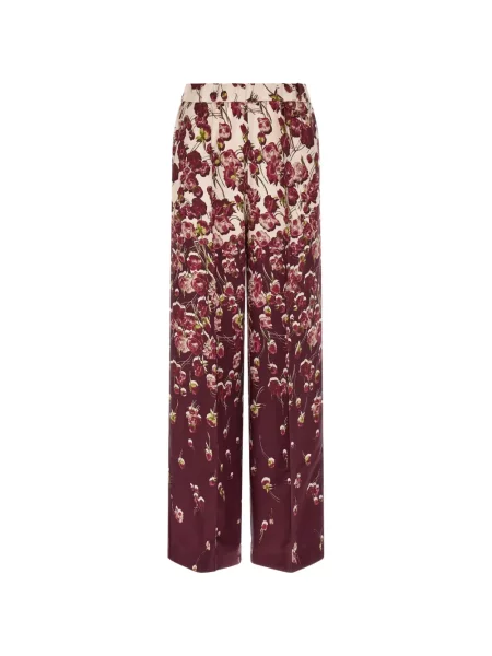 Pantaloni F.r.s For Restless Sleepers cu model floral cu imagine roșu
