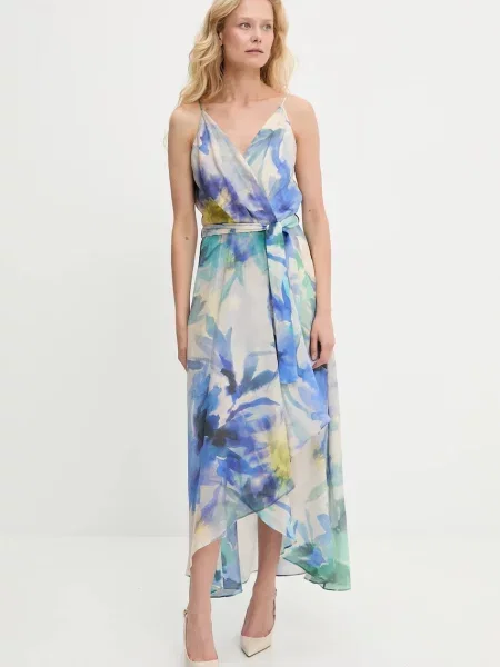 Answear Lab rochie maxi evazati albastru