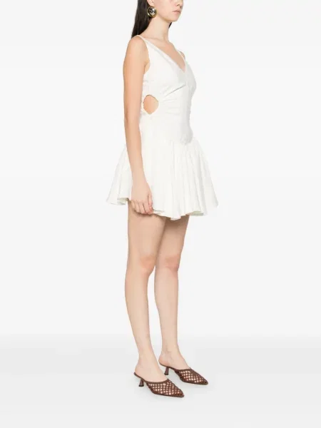 Rochie midi Occleus până la genunchi de costum alb
