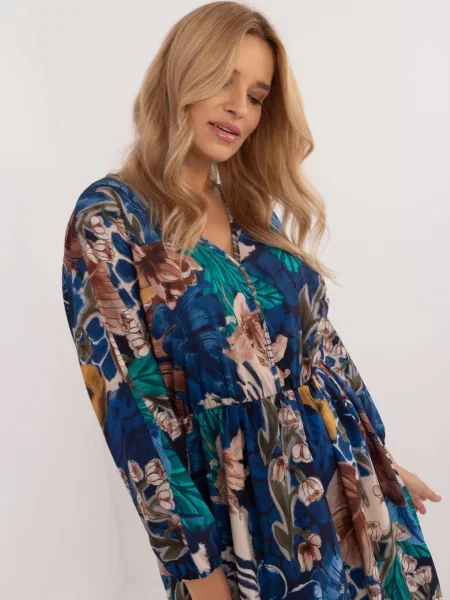 Rochie mini Fashionhunters cu imagine de costum albastru