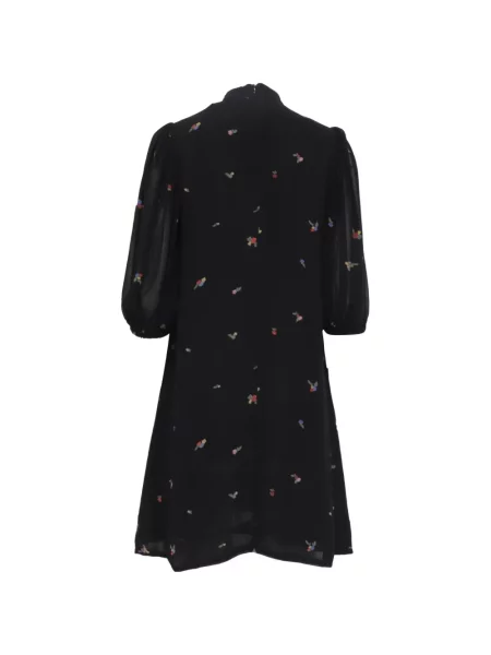 Rochie mini Ganni cu model floral cu imagine negru