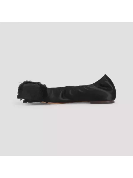Satynowe balerinki Lanvin czarne