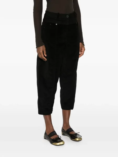 Pantaloni Masnada de catifea cord negru