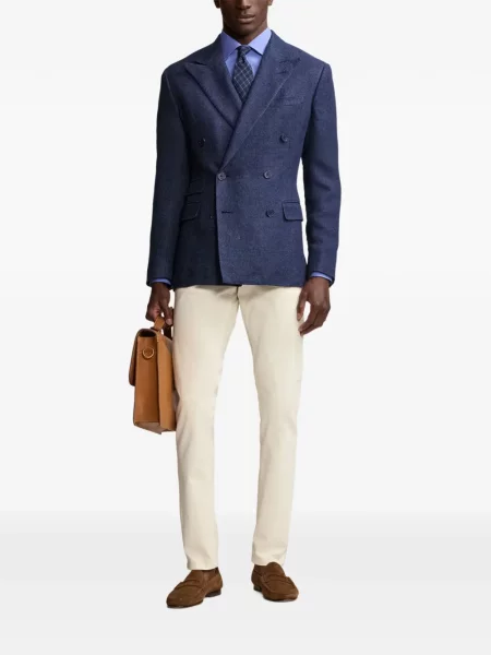 Με κολάρο μακρύς πουκάμισο Ralph Lauren Purple Label μπλε