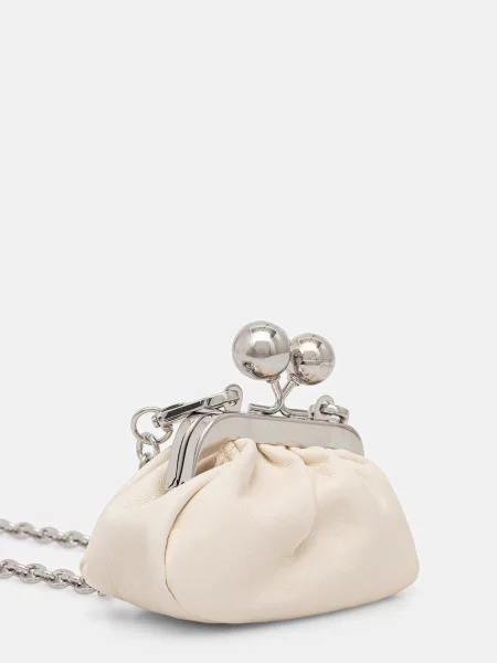 Кожаная сумка Weekend Max Mara бежевая