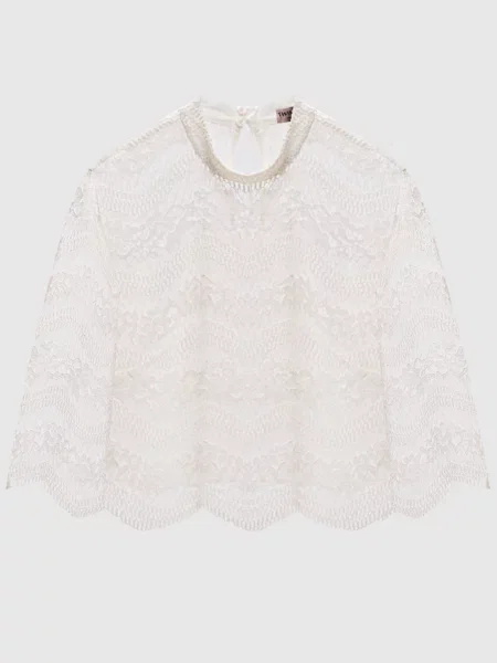 Топ кольору айворі з мережива Twinset бежевий