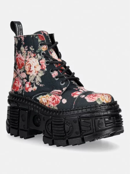 New Rock bocanci cu platformă pentru femei ECO FLOR TANK CASCO negru