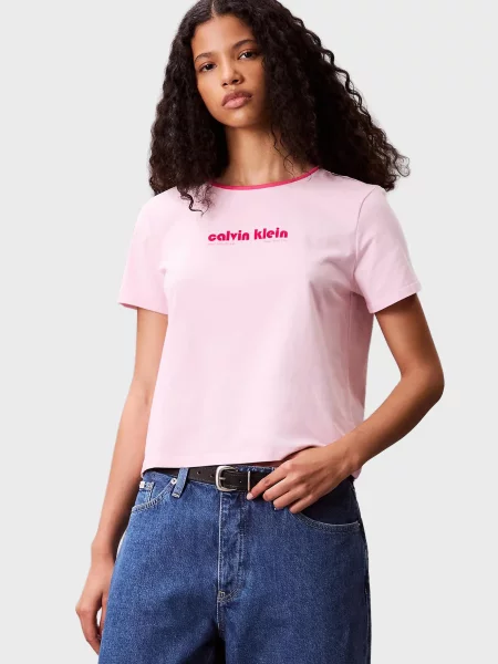 Футболка Calvin Klein Jeans ретро розовая