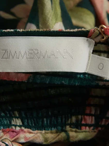 Rochie midi Zimmermann cu model floral cu imagine verde