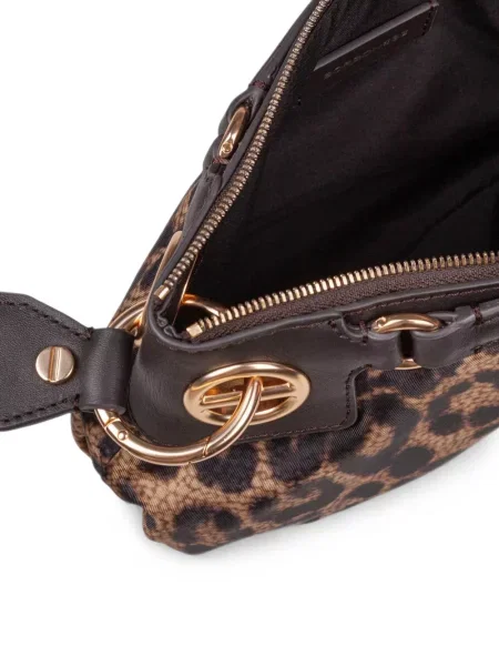 Geantă plic Borbonese cu imagine cu model leopard maro
