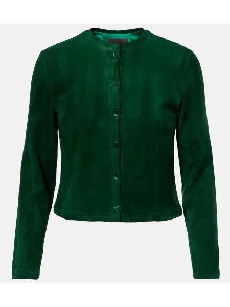 Cămașă Stouls din piele de căprioară verde
