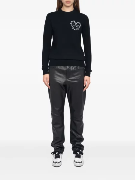 Pulover Zadig&voltaire cu motiv cu inimi negru
