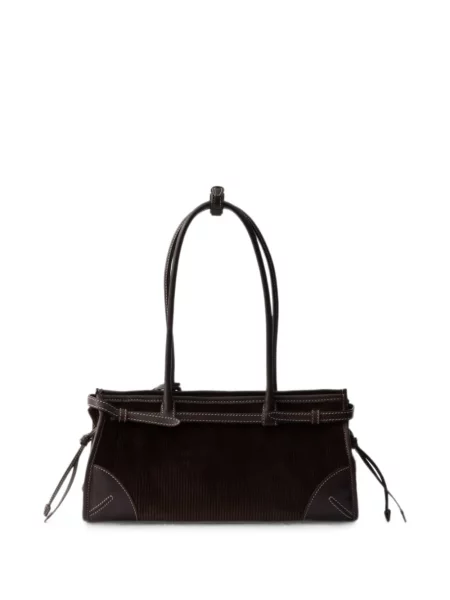 Geantă Prada de catifea cord maro