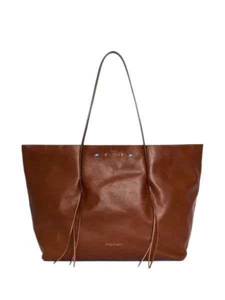 Geantă shopper Momoni din piele maro