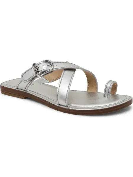 Șlapi Michael Kors din piele argintiu