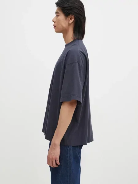 Футболка VETEMENTS Oval Logo Cropped Boxy з принтом синій