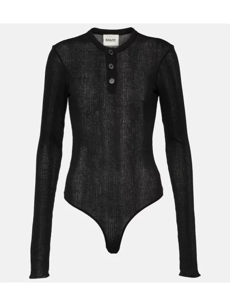 Body Khaite din jerseu negru