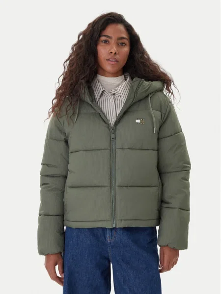 Tommy Jeans Geacă de iarnă verde