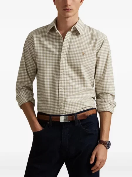 Krátký kostkovaná kšiltovka Polo Ralph Lauren s potiskem zelená