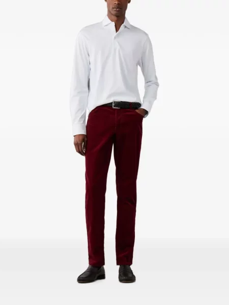 Pantaloni Hackett London de catifea cord roșu