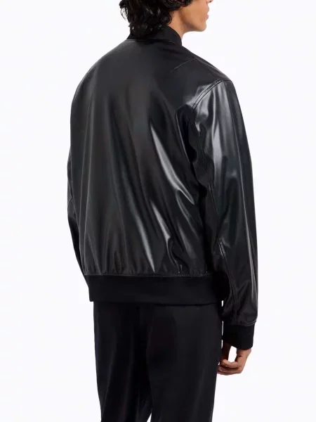 Кожаная куртка Armani Exchange черная
