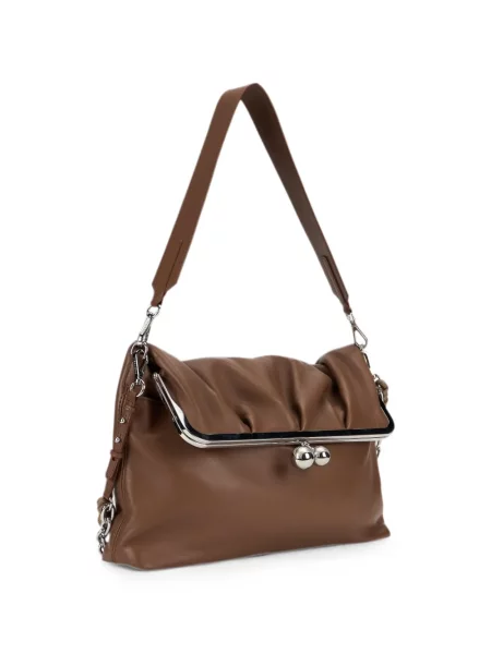 Geantă de călătorie Weekend Max Mara din piele maro