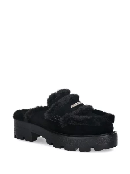 Papuci tip mules Guess cu autograf negru