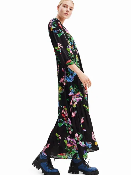 Dolge obleke Desigual POPPY LACROIX črna