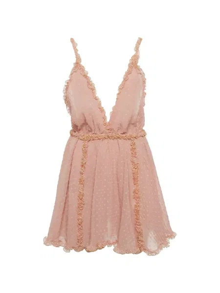 Rochie mini 424 cu buline roz
