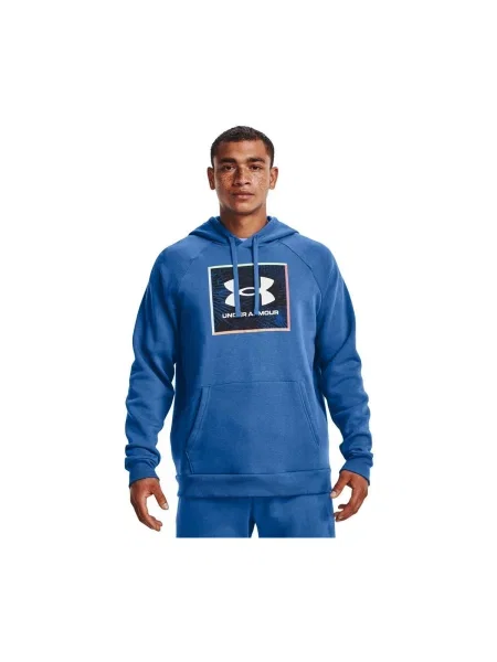 Fleecová mikina s kapucňou Under Armour modrá