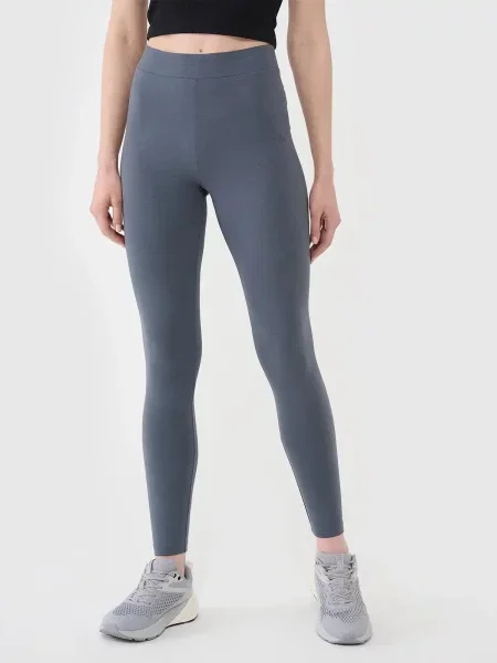 4F LEGGINSY DŁUGIE Z WYSOKIM STANEM szary