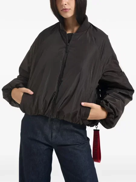 Bomber bunda After Label s autogramem hnědá