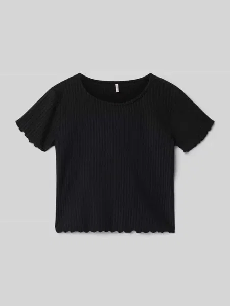 T-shirt o kroju regular fit z dodatkiem model KONELLA' Only czarna