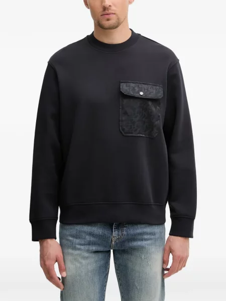 Pulover Armani Exchange cu autograf negru