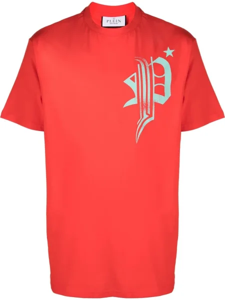 Tricou Philipp Plein cu imagine roșu