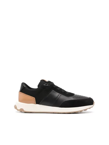 Sneakersy Tod's zamszowe w paski z paskiem czarne