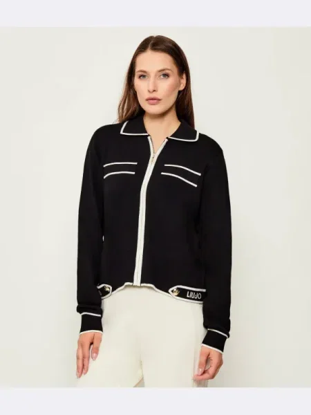 Liu Jo cardigan cu amestec de mătase negru