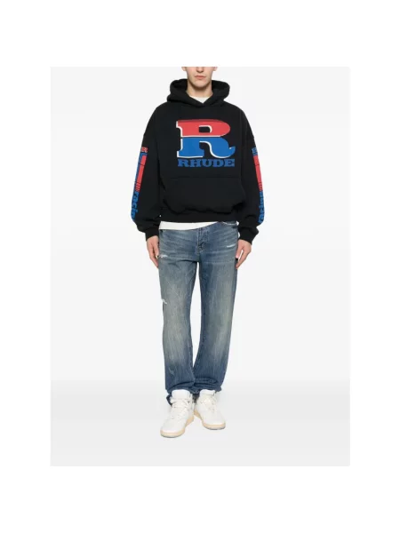 Bluza z kapturem Rhude z logo czarna