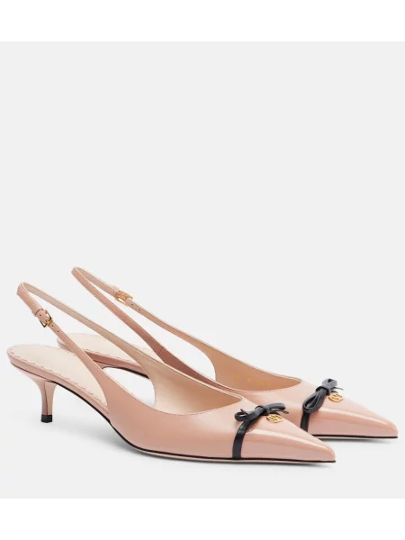 Pantofi cu toc Valentino Garavani din piele slingback roz