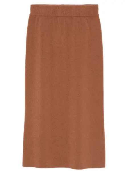 Spódnica midi Daniele Fiesoli z wełny merino do kolan brązowa